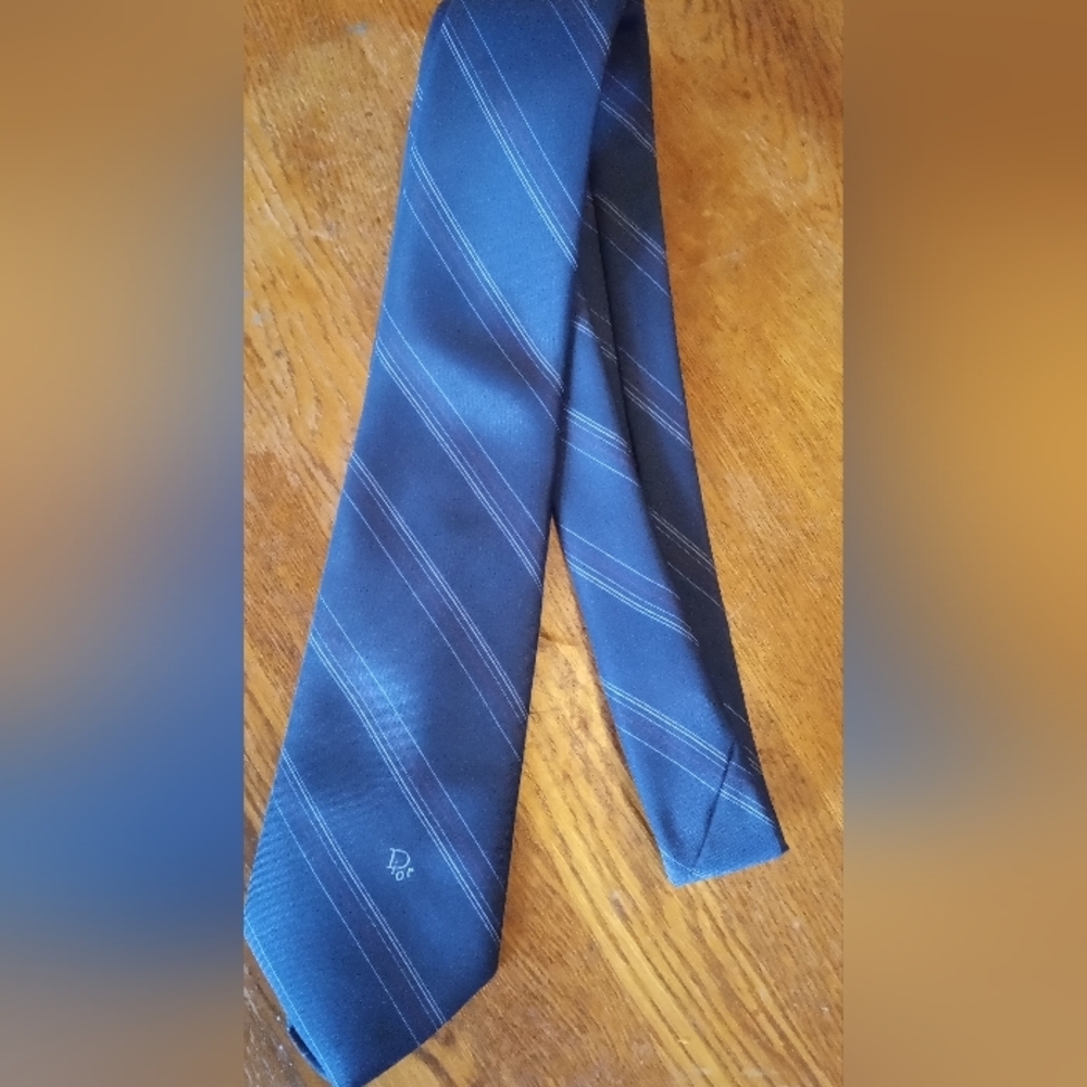 Dior Elegant Blue and Gray Tie